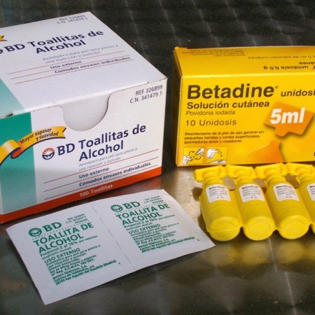 Bring Alcohol or Betadine with you in the mtb saddle bag