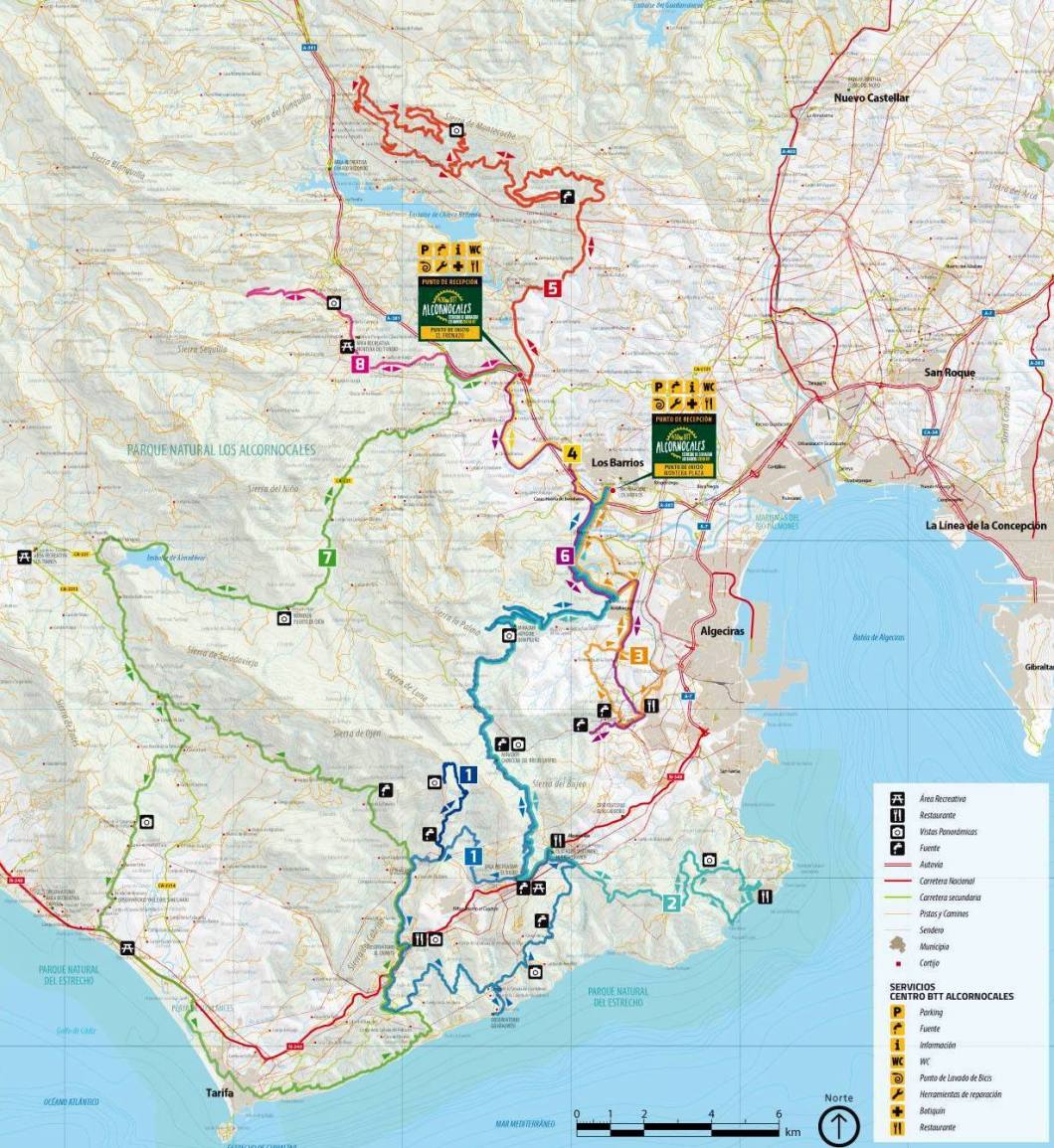 Mapa Rutas Centro Btt Alcornocales