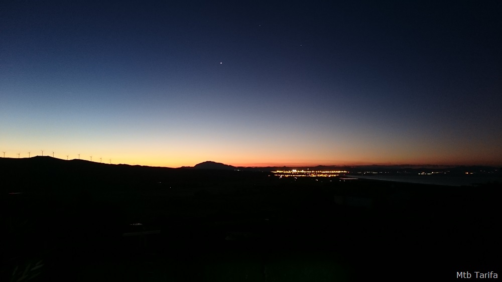 Early Sunrise ride, lights of Tarifa